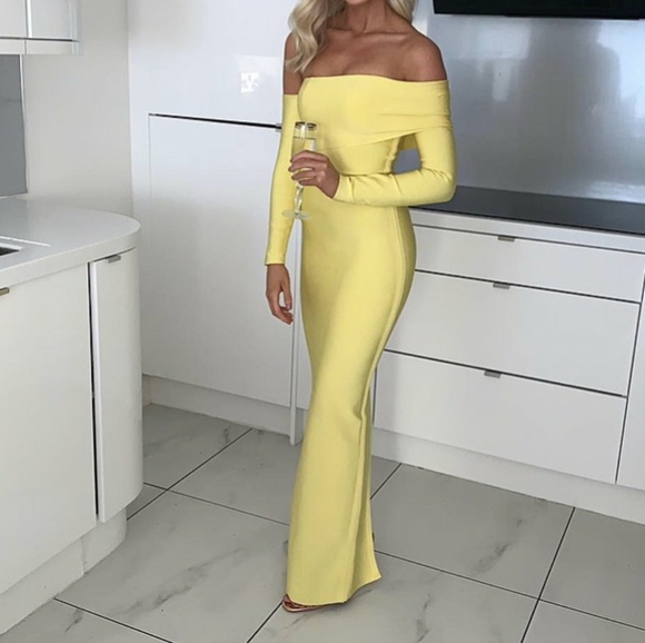 House of CB Nalani Chartreuse Gown - Picture 2 of 6